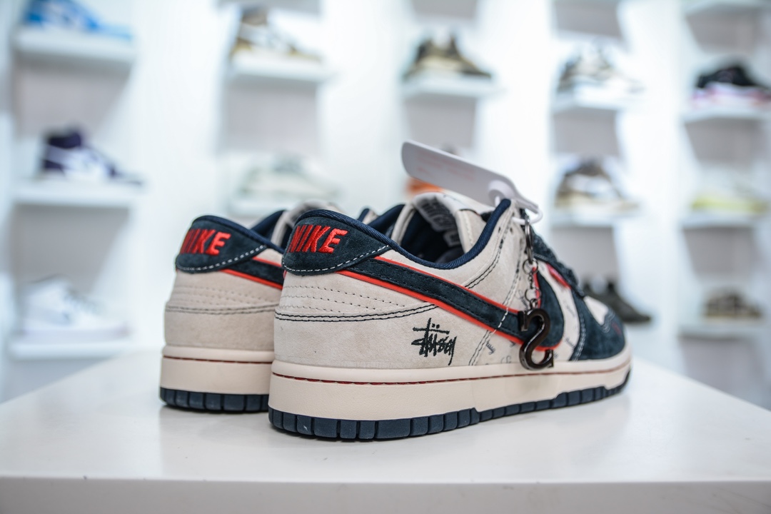 Nike SB Dunk Low x Stussy 斯图西联名-深蓝红印花 DQ1098-520