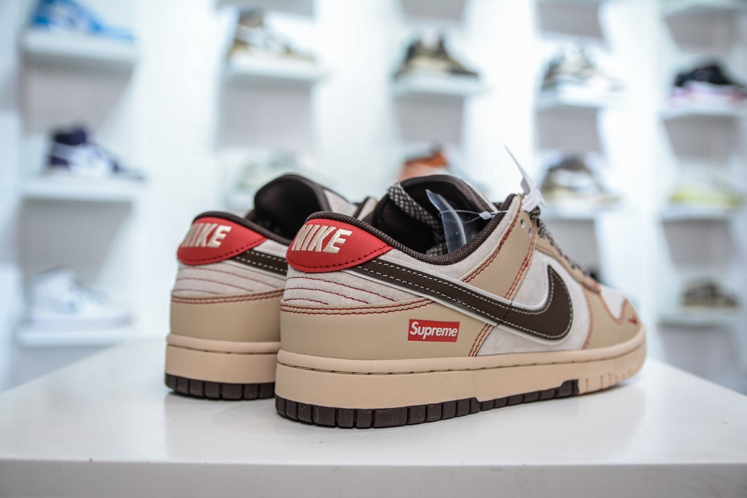 Nike SB Dunk Low x Supreme SUP联名-灰棕红小钩 MM1089-021