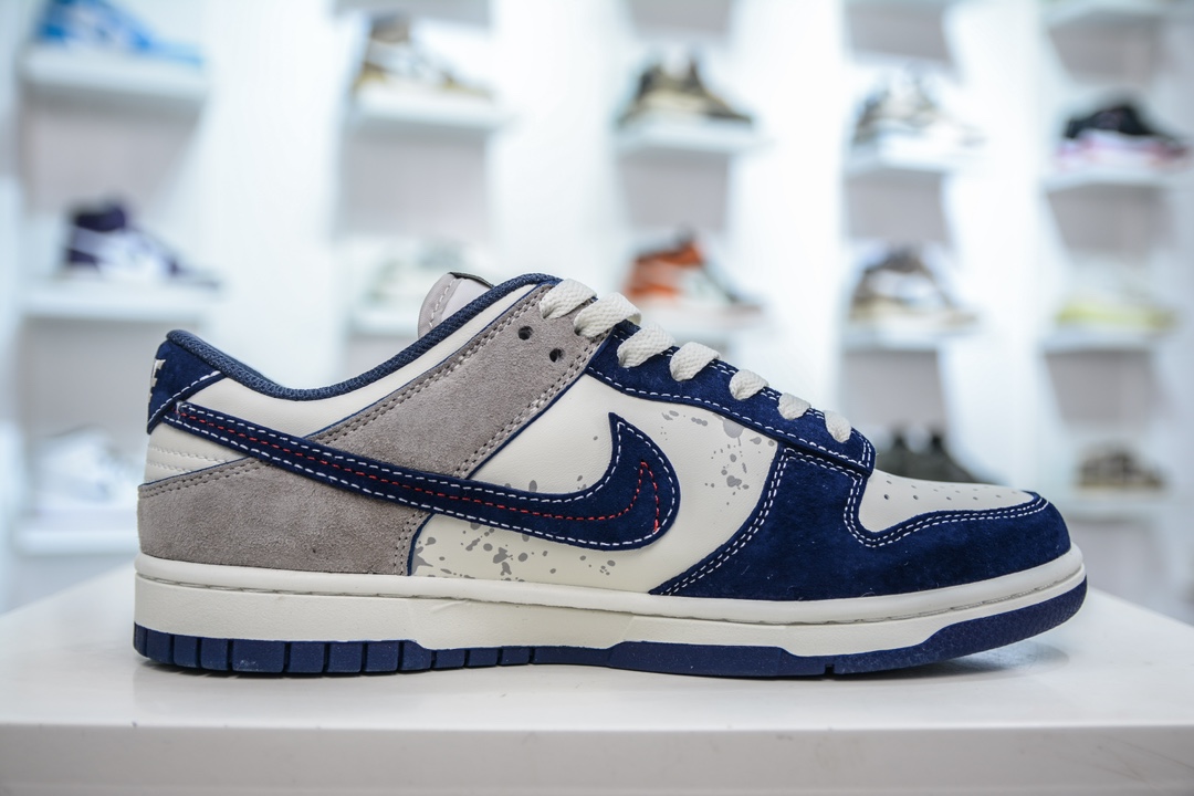 Undefeated x Nike Dunk Low 白灰泼墨藏蓝勾 DJ2024-041