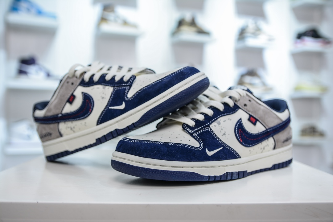 Undefeated x Nike Dunk Low 白灰泼墨藏蓝勾 DJ2024-041