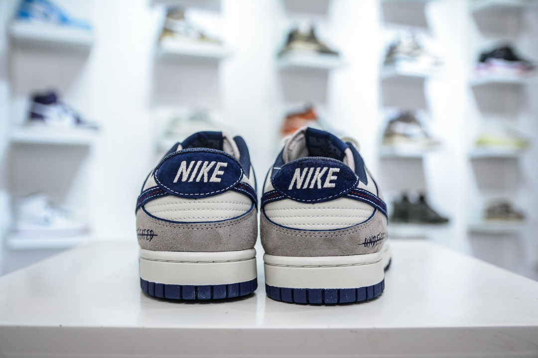 Undefeated x Nike Dunk Low 白灰泼墨藏蓝勾 DJ2024-041