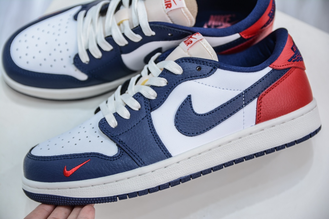 NK Air Jordan 1 Low OG ”Howard University” AJ1 乔1霍华德大学 白红蓝 HQ2993-100