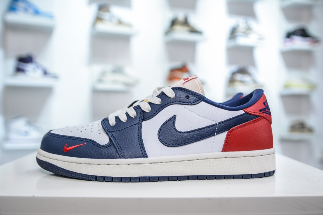 NK Air Jordan 1 Low OG ”Howard University” AJ1 乔1霍华德大学 白红蓝 HQ2993-100