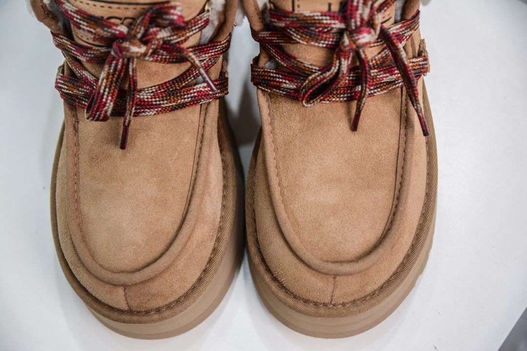 UGG W Funkarra Cabin Cuff Slipper 凡卡拉系列经典加厚款松糕迷你短筒休闲百搭厚底短靴 栗色 1143954