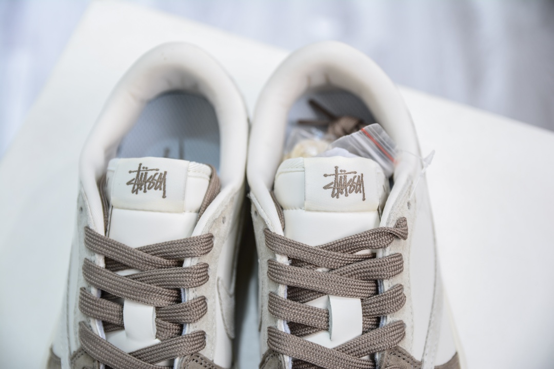TS x Air Jordan AJ1 Low X Stussy 倒钩低帮联名斯图西定制配色 米白浅棕 JH6089-001