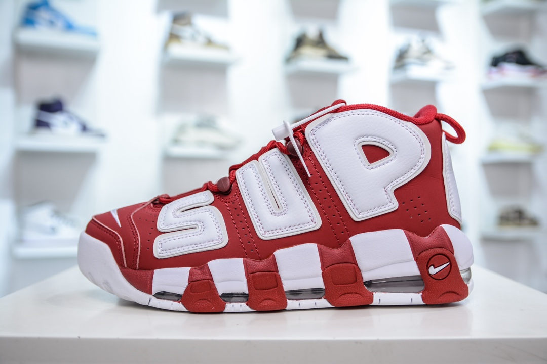 纯原 NK Air More Uptempo ’96 OG 皮蓬大AIR复古篮球鞋 白红 902290-600