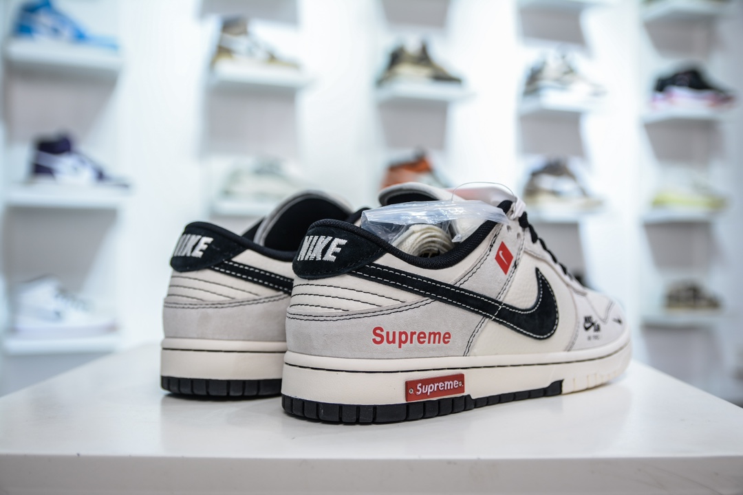 Nike SB Dunk Low x Supreme SUP联名- 灰白黑勾 MM1089-019