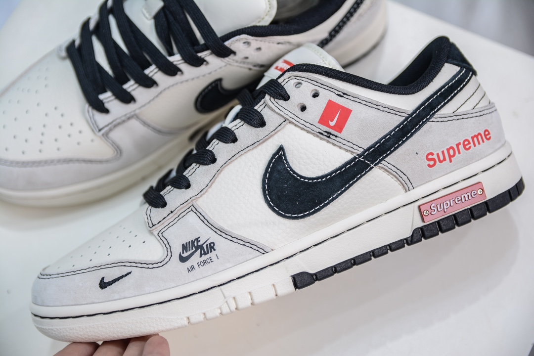 Nike SB Dunk Low x Supreme SUP联名- 灰白黑勾 MM1089-019