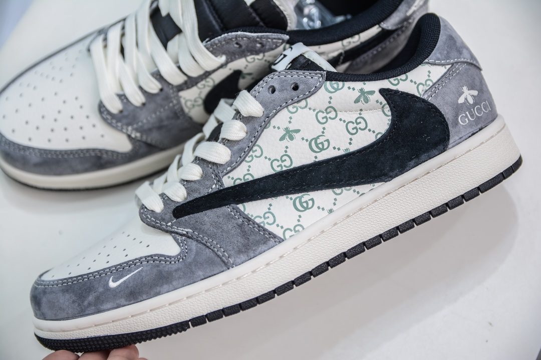 TS x Air Jordan AJ1 Low Gucci 倒钩低帮古驰联名定制配色 SJ2068-137