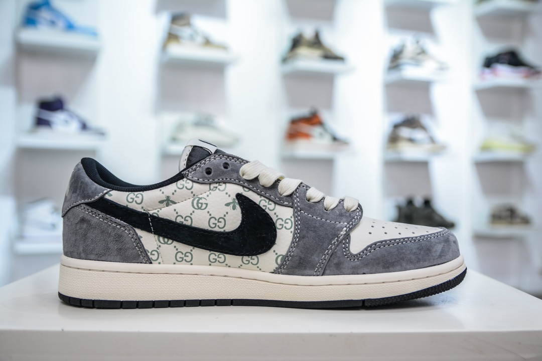 TS x Air Jordan AJ1 Low Gucci 倒钩低帮古驰联名定制配色 SJ2068-137