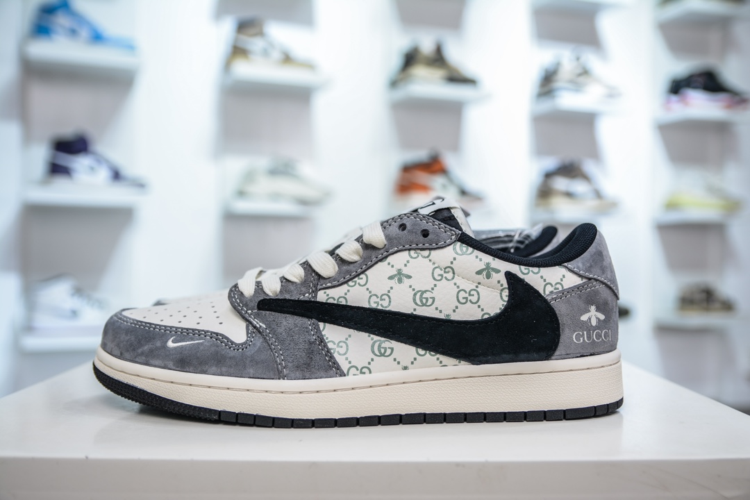 TS x Air Jordan AJ1 Low Gucci 倒钩低帮古驰联名定制配色 SJ2068-137