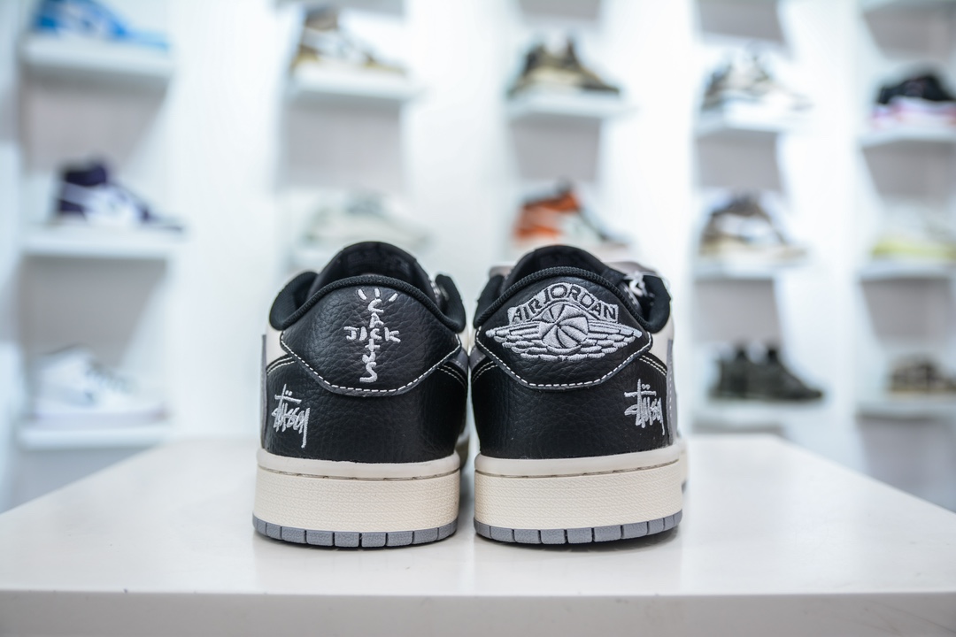 TS x Air Jordan AJ1 Low X Stussy 倒钩低帮斯图西联名-白灰黑 XZ5168-001