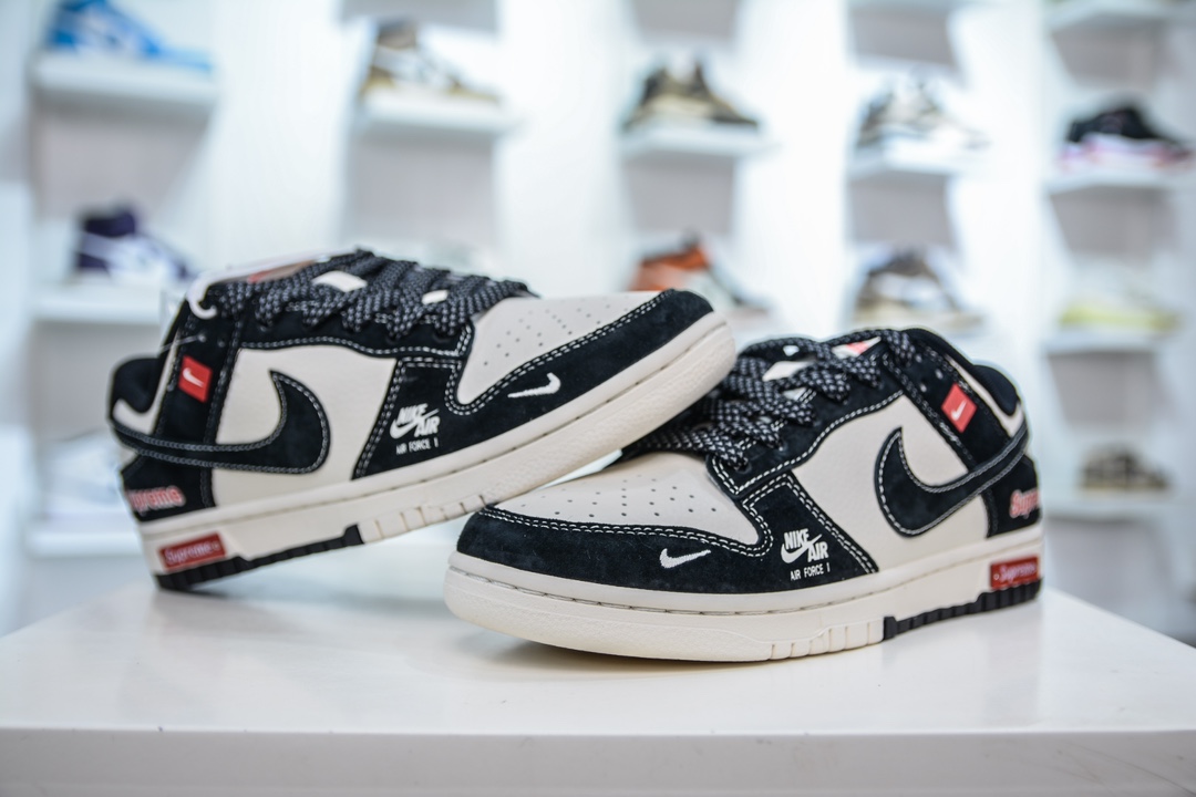 Nike SB Dunk Low x Supreme SUP联名-米黑白小钩满天星 MM1089-020