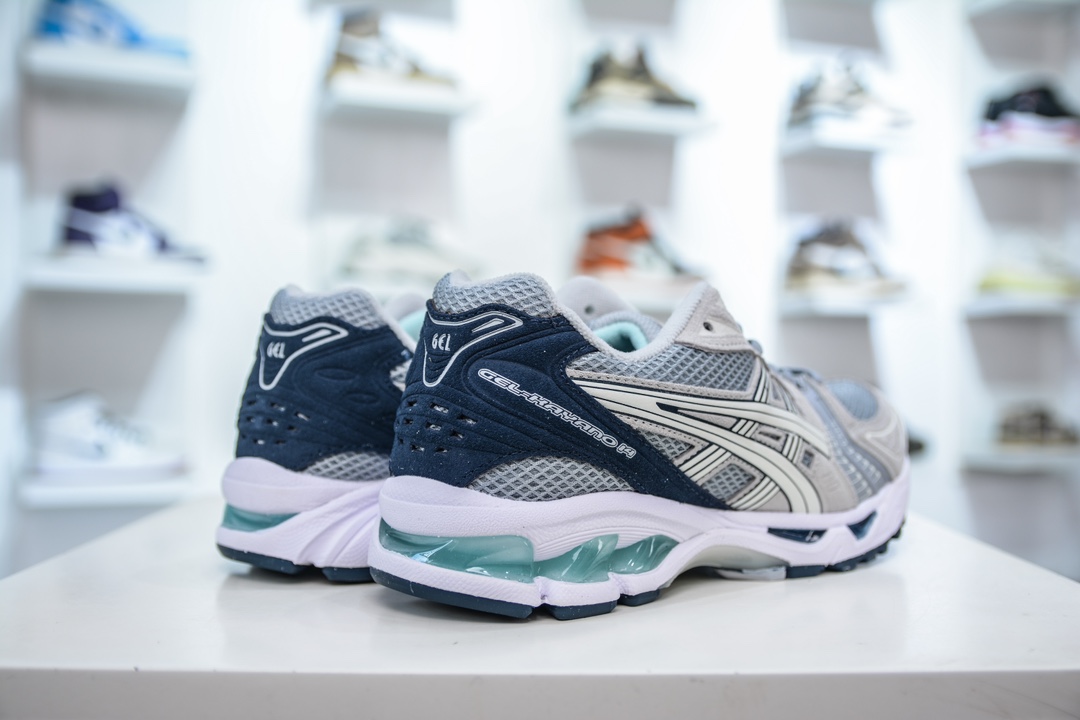 X版纯原 亚瑟士/ASICS Gel Kayano 14”Cream Denim Blue”卡亚诺14代系列麂皮款轻量缓震休闲运动跑步鞋 1201A161-021