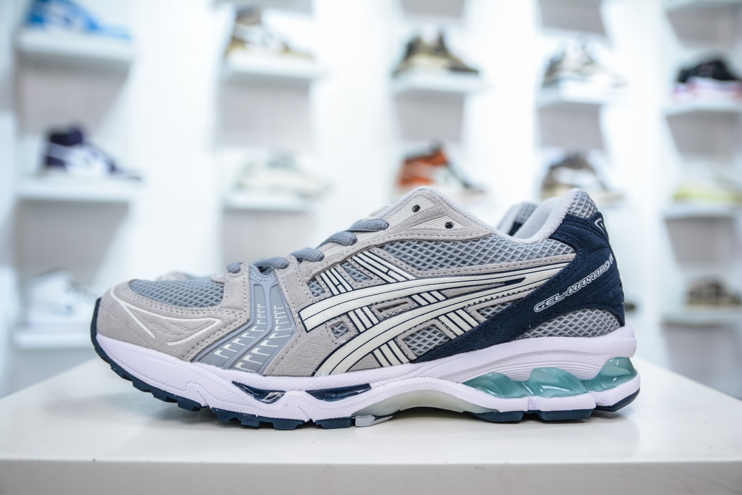 X版纯原 亚瑟士/ASICS Gel Kayano 14”Cream Denim Blue”卡亚诺14代系列麂皮款轻量缓震休闲运动跑步鞋 1201A161-021