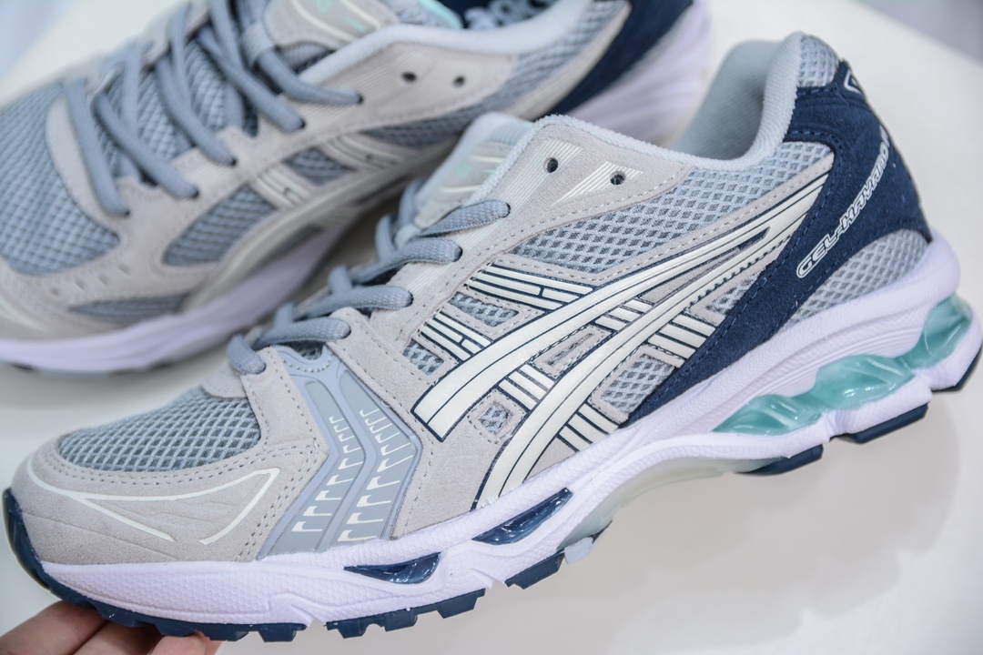 X版纯原 亚瑟士/ASICS Gel Kayano 14”Cream Denim Blue”卡亚诺14代系列麂皮款轻量缓震休闲运动跑步鞋 1201A161-021