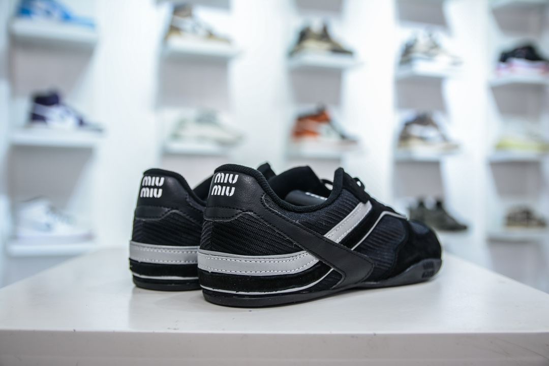缪缪/Miu Miu Plume Low Sneakers 普卢姆系列低帮薄底经典复古休闲运动慢跑鞋