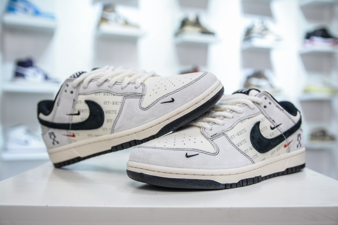 OFF-WHITE x Nike Dunk Low OW联名-白灰黑勾   YX5066-212
