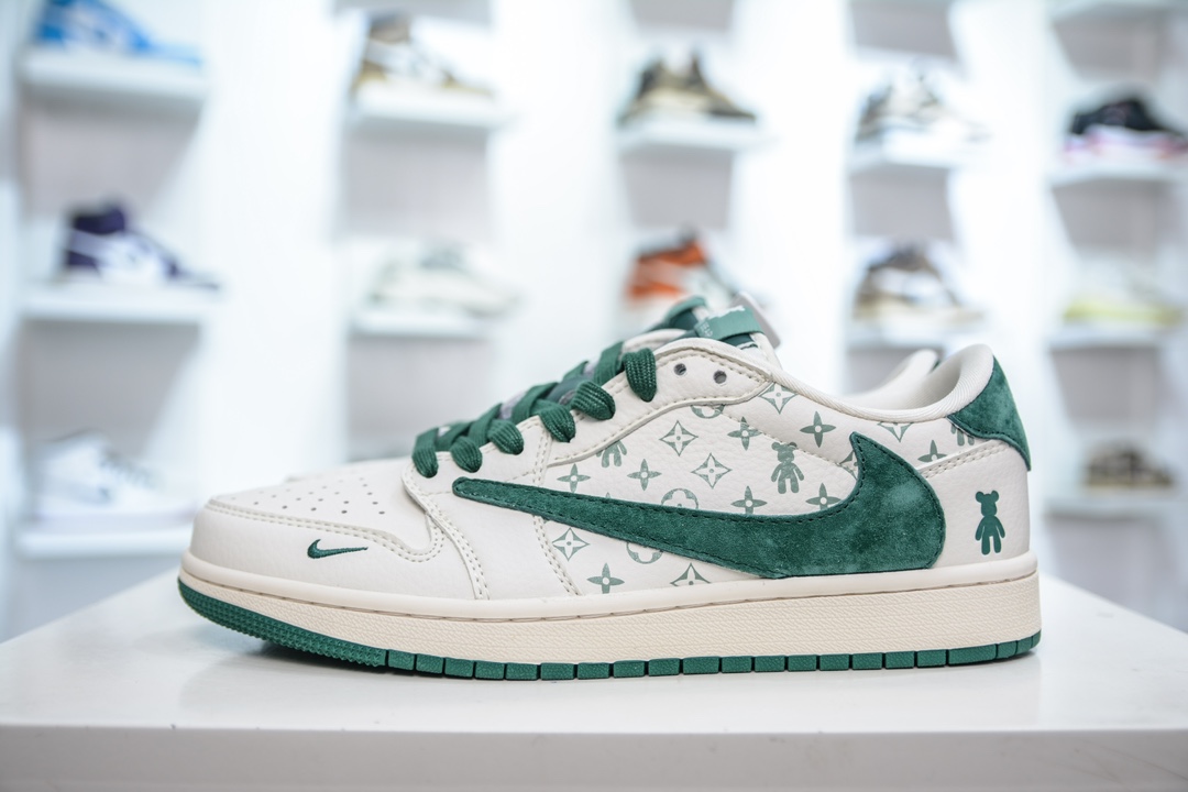 TS x Air Jordan x BE@RBRICK x Louis Vuitton LV暴力熊联名-白绿 SJ2068-112