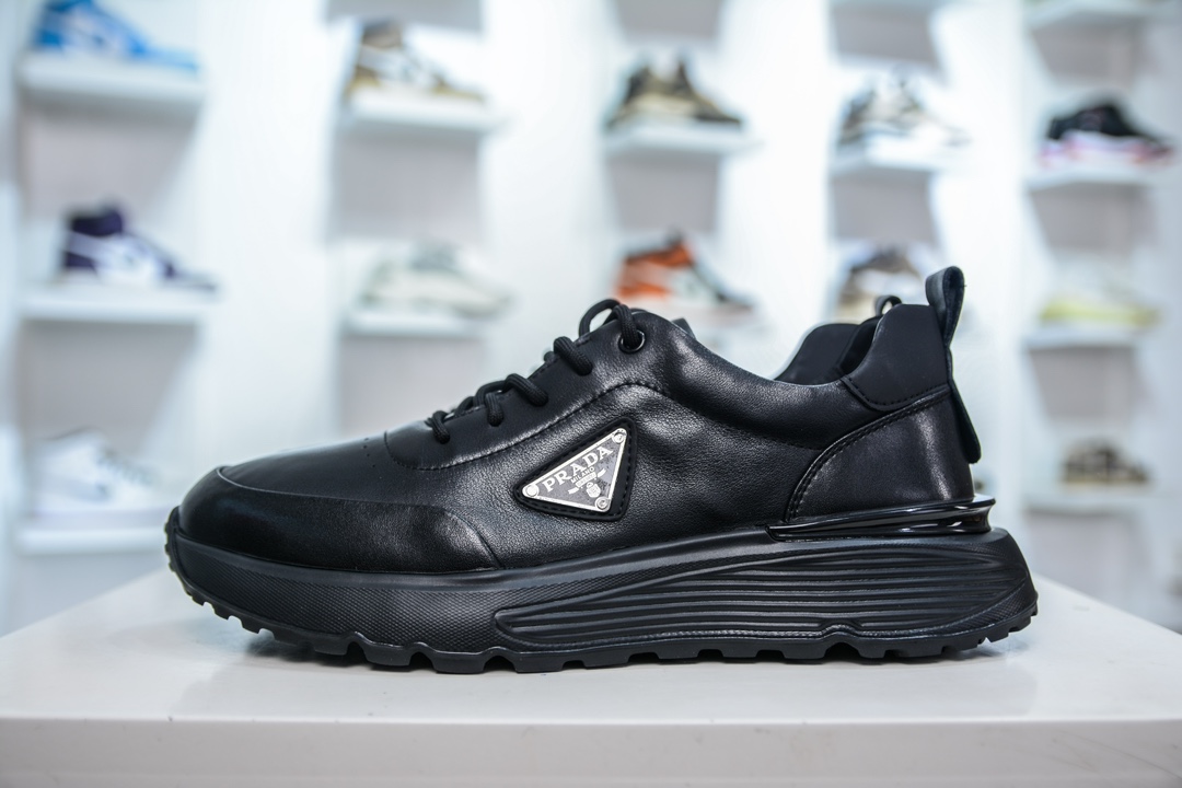Prada Men's Leather Lace-Up Sneakers - Thick Sole, Casual, Trendy Style 1 i1733413951 1007 5
