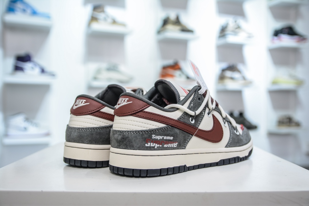 Nike SB Dunk Low x Supreme SUP联名-灰白红绑带  XS1186-102