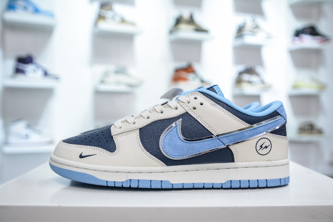 Nike SB Dunk Low x Fragment Design 藤原浩闪电联名-米蓝   LW1818-107