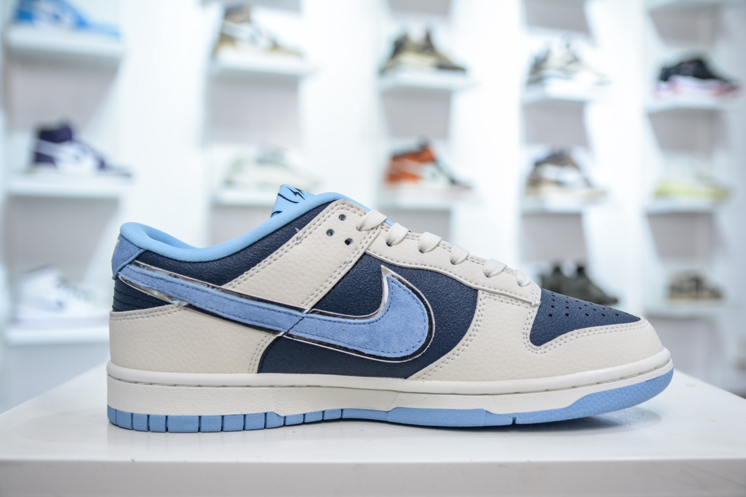 Nike SB Dunk Low x Fragment Design 藤原浩闪电联名-米蓝   LW1818-107