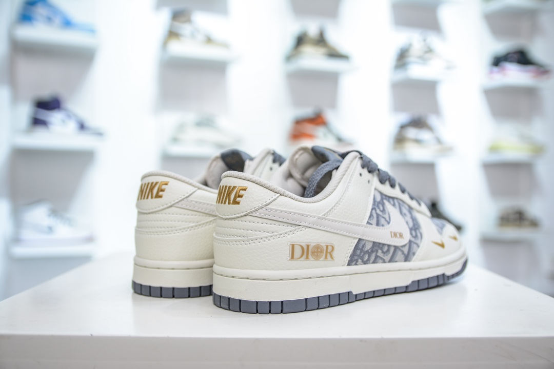 Nike SB Dunk Low x DIOR 迪奥联名-米灰金双小钩  DJ2024-043