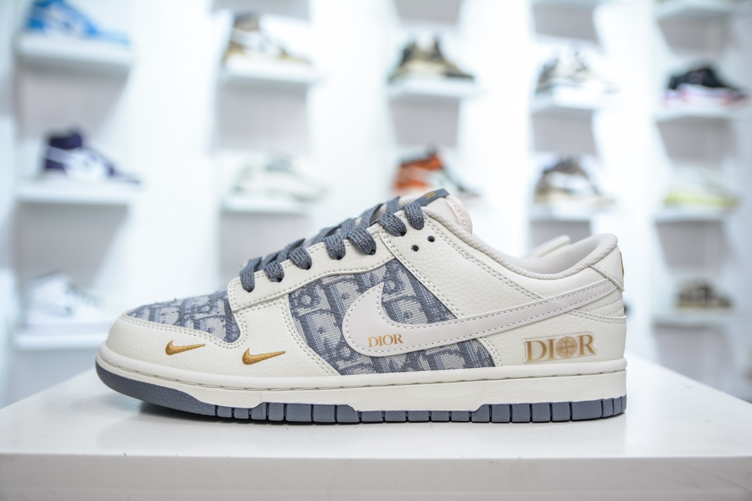 Nike SB Dunk Low x DIOR 迪奥联名-米灰金双小钩  DJ2024-043