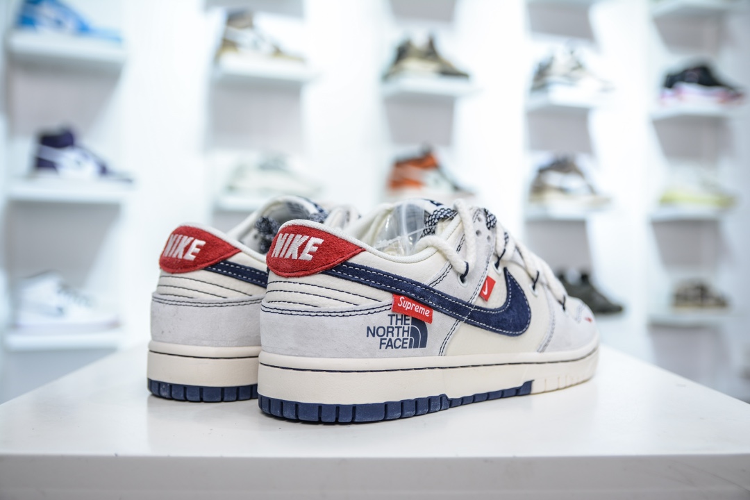 Nike SB Dunk Low x Supreme x The North Face 北面SUP联名-白灰深蓝  YX5066-232