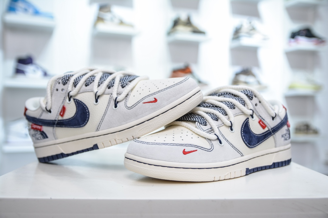 Nike SB Dunk Low x Supreme x The North Face 北面SUP联名-白灰深蓝  YX5066-232