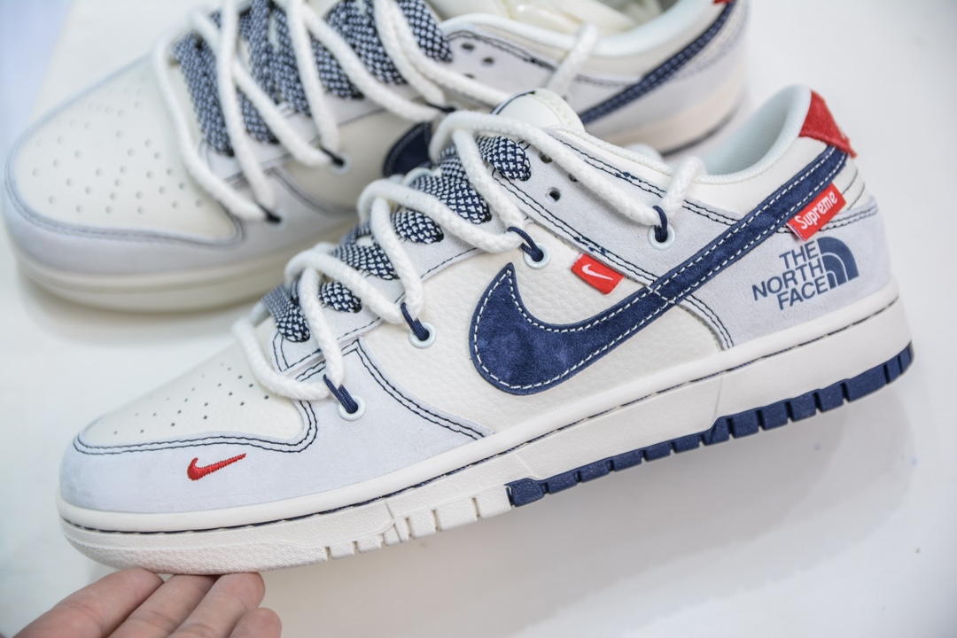 Nike SB Dunk Low x Supreme x The North Face 北面SUP联名-白灰深蓝  YX5066-232