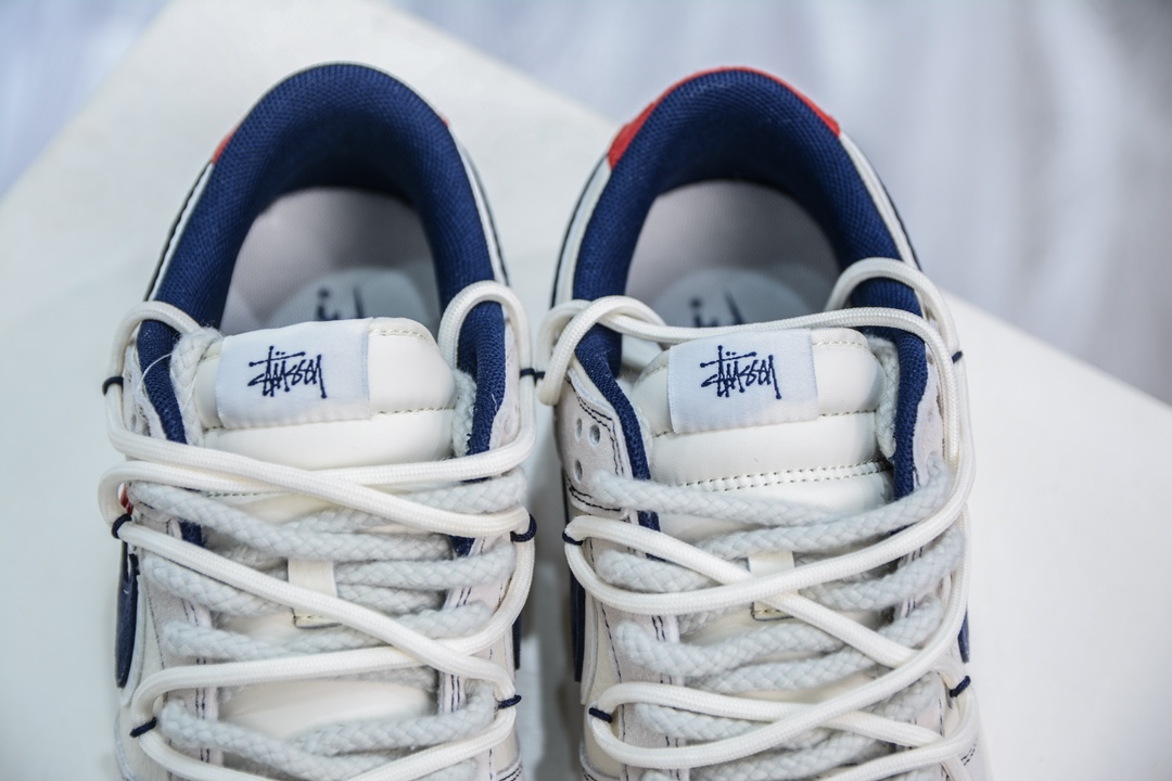 Nike SB Dunk Low x Stussy 斯图西联名-米蓝红绑带  YX5066-240