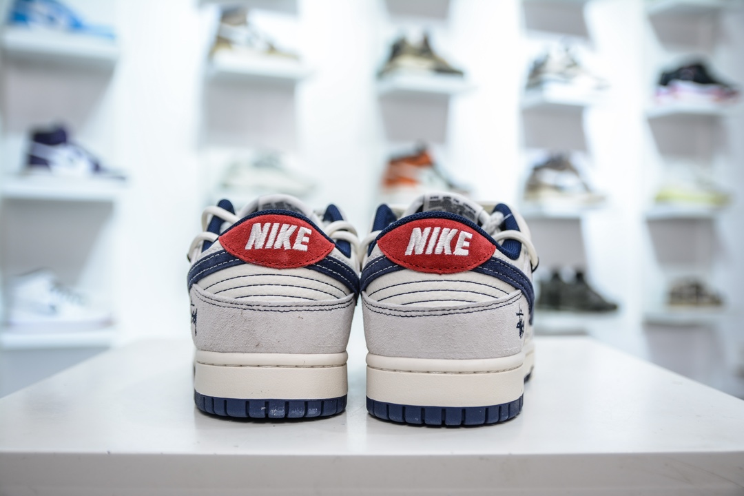Nike SB Dunk Low x Stussy 斯图西联名-米蓝红绑带  YX5066-240