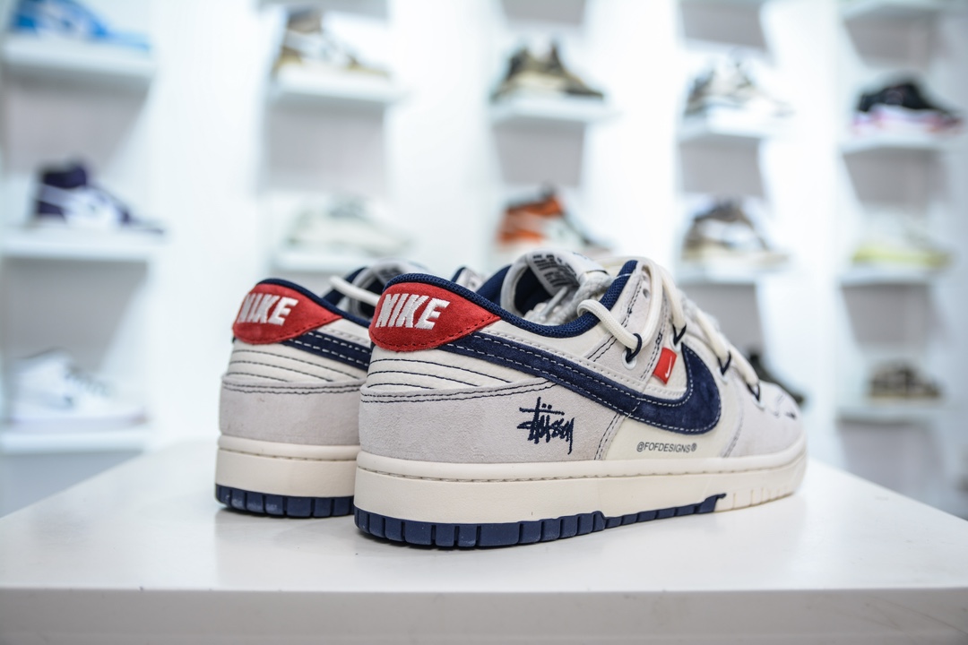 Nike SB Dunk Low x Stussy 斯图西联名-米蓝红绑带  YX5066-240