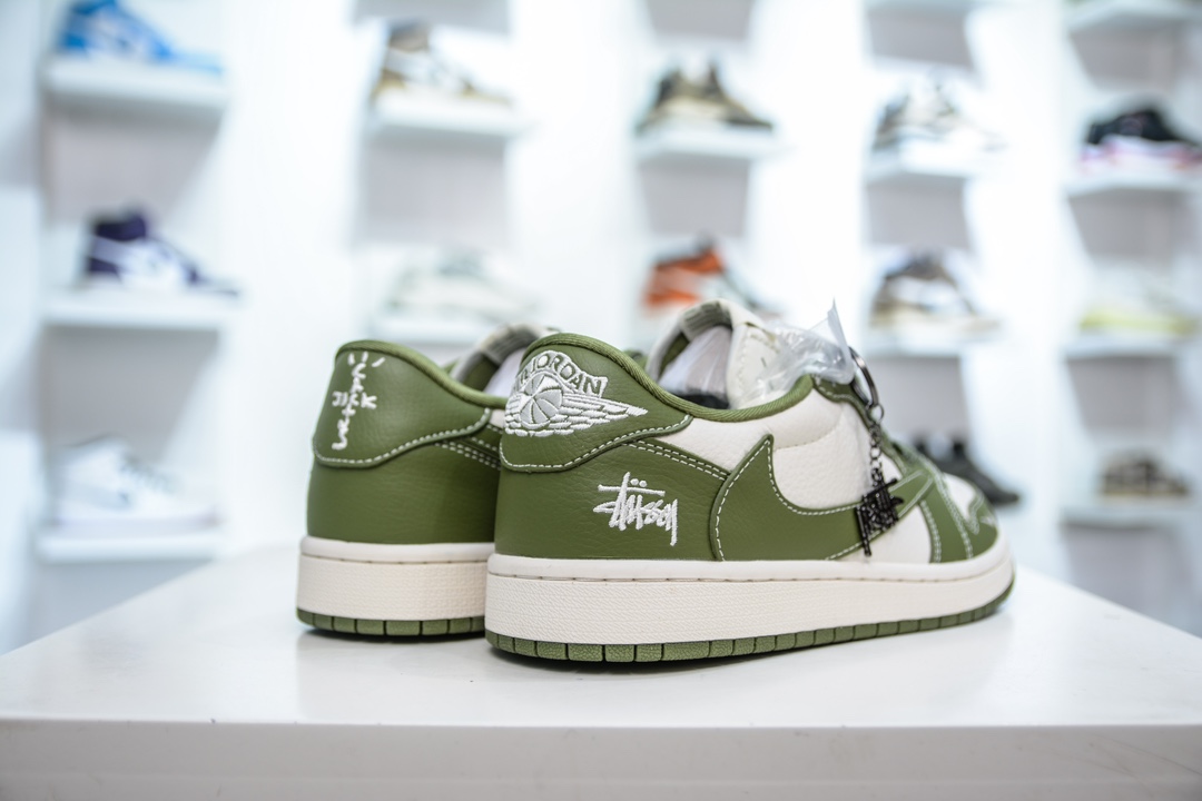 TS x Air Jordan AJ1 Low x Stussy 斯图西联名-青竹绿  BB1199-201