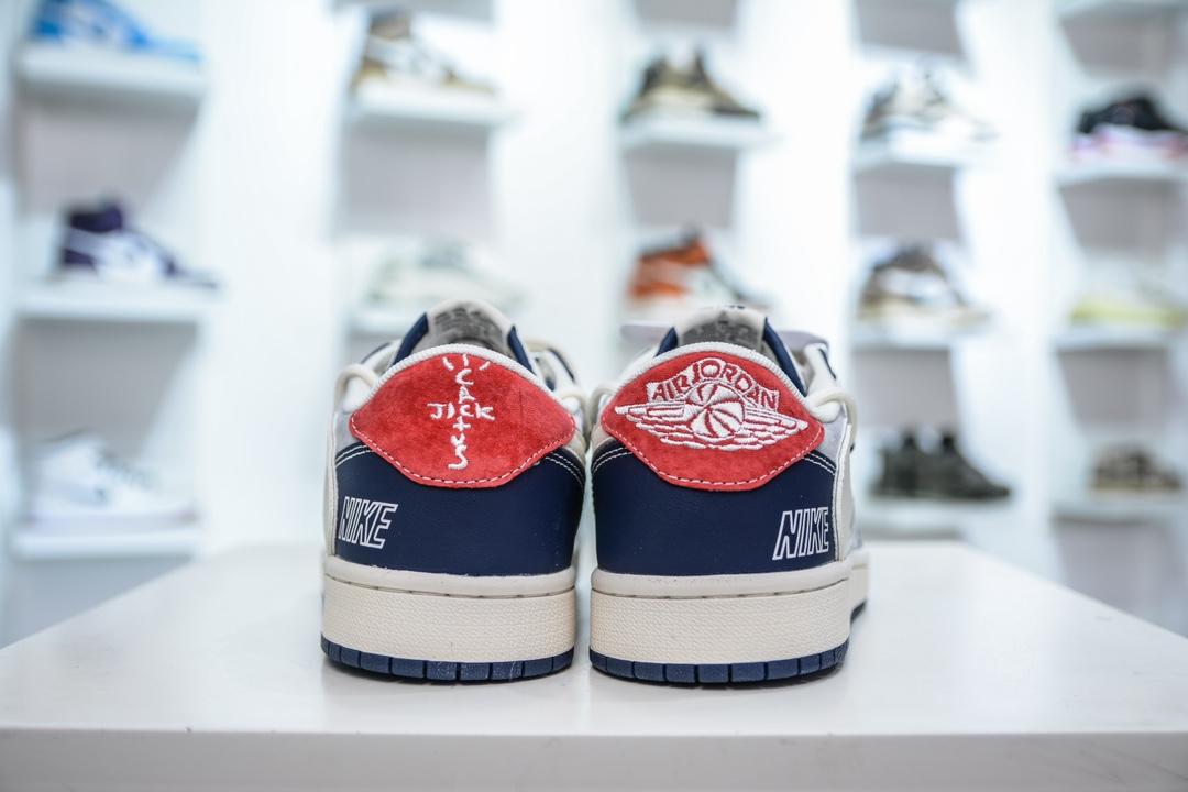 Travis Scott x Nike Air Jordan 1 Low 灰蓝白勾涂鸦  XS3186-203