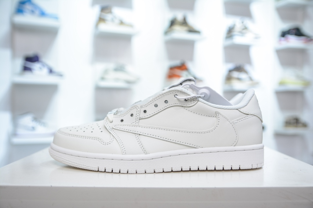F版 Travis Scott x Air Jordan AJ1 Low OG SP TS联名倒钩低帮 纯白   TD1228-111