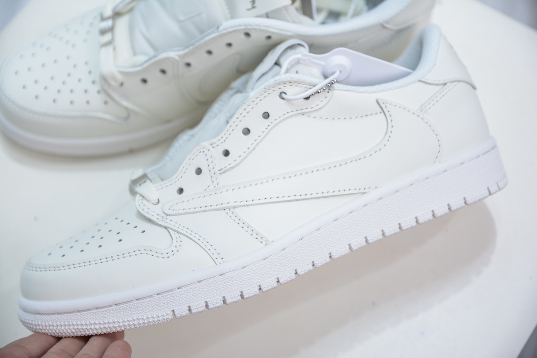 F版 Travis Scott x Air Jordan AJ1 Low OG SP TS联名倒钩低帮 纯白   TD1228-111