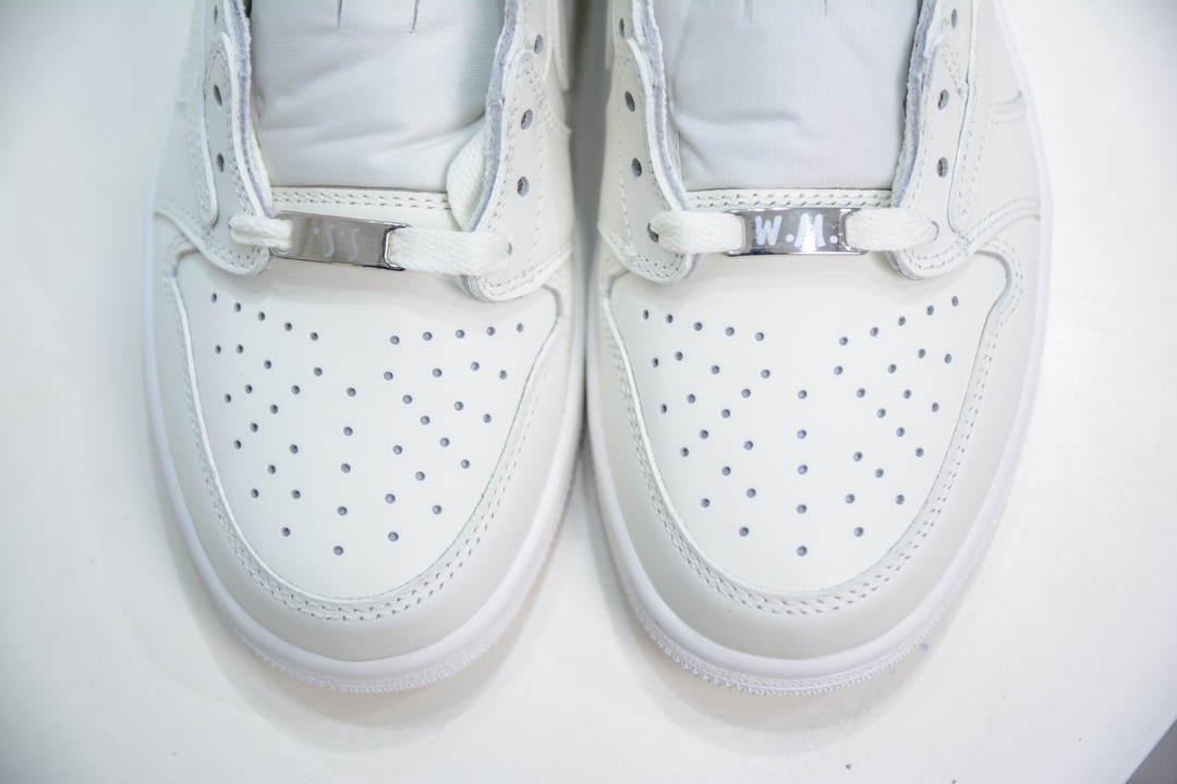 F版 Travis Scott x Air Jordan AJ1 Low OG SP TS联名倒钩低帮 纯白   TD1228-111