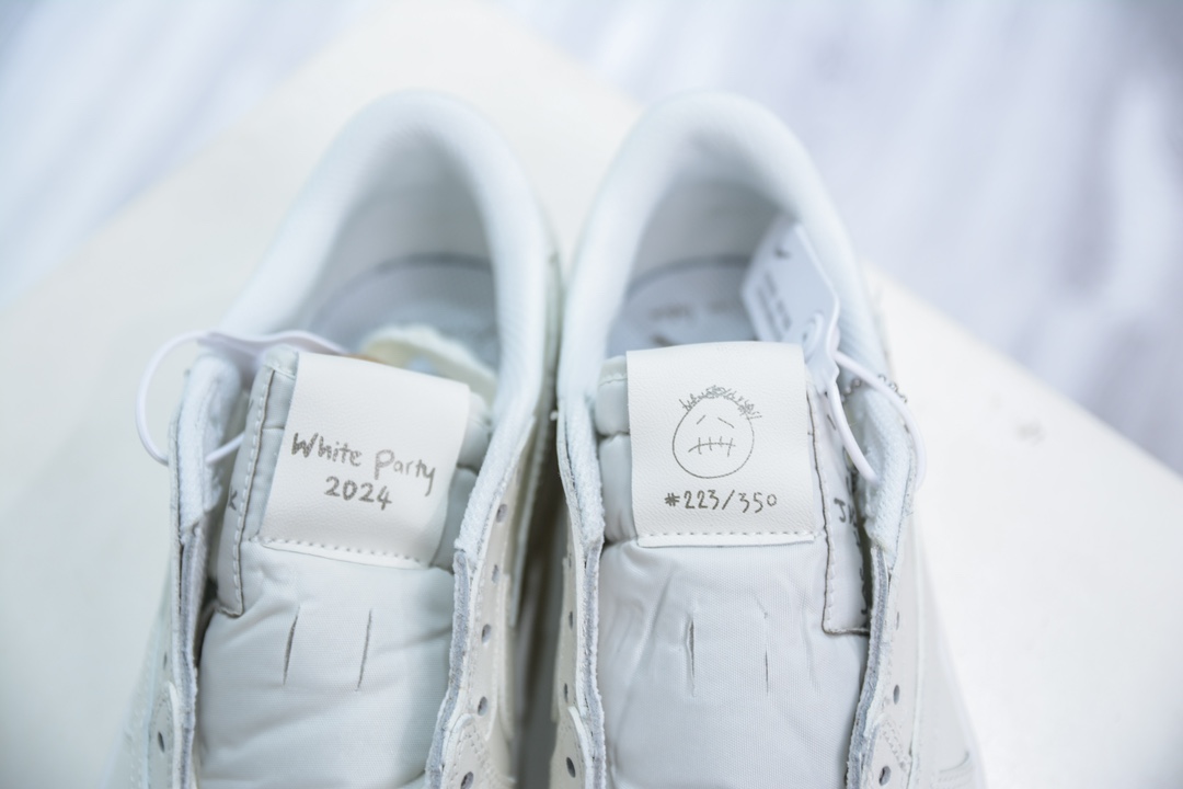 F版 Travis Scott x Air Jordan AJ1 Low OG SP TS联名倒钩低帮 纯白   TD1228-111