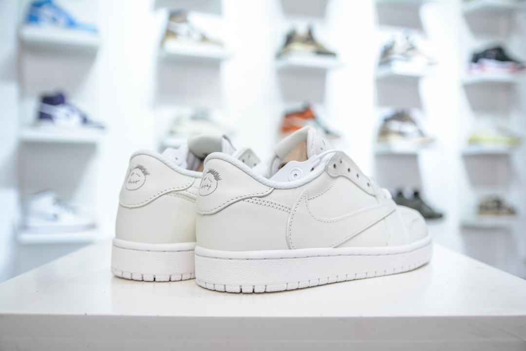 F版 Travis Scott x Air Jordan AJ1 Low OG SP TS联名倒钩低帮 纯白   TD1228-111