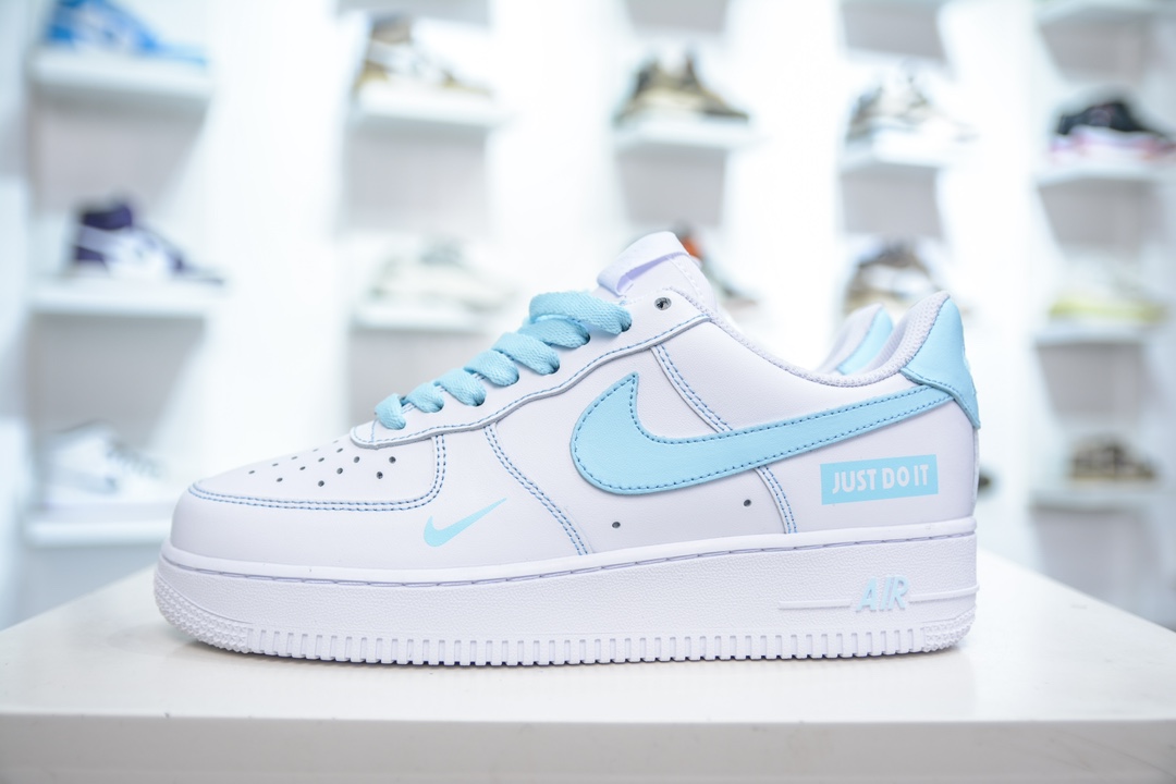 HY版纯原 Nike Air Force 1 Low 07 ”Just Do It” 联名-白蓝   CW2288-026