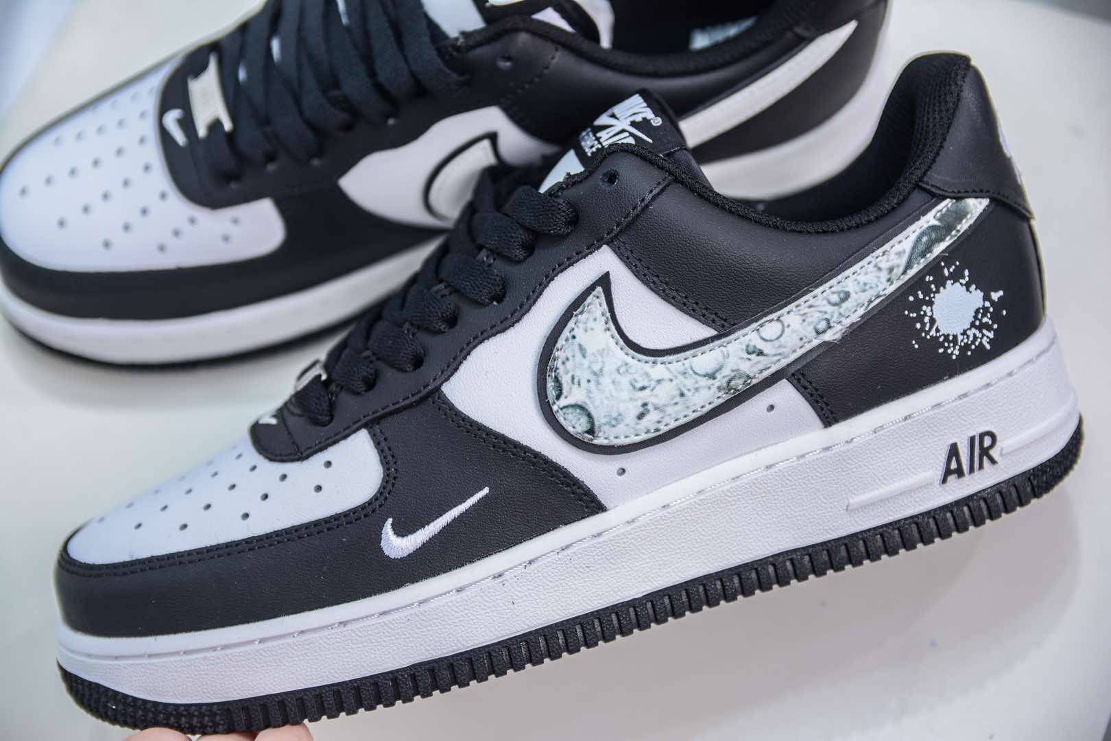 HY版纯原 Nike Air Force 1 Low 黑白熊猫枯山水涂鸦   DV0788-002