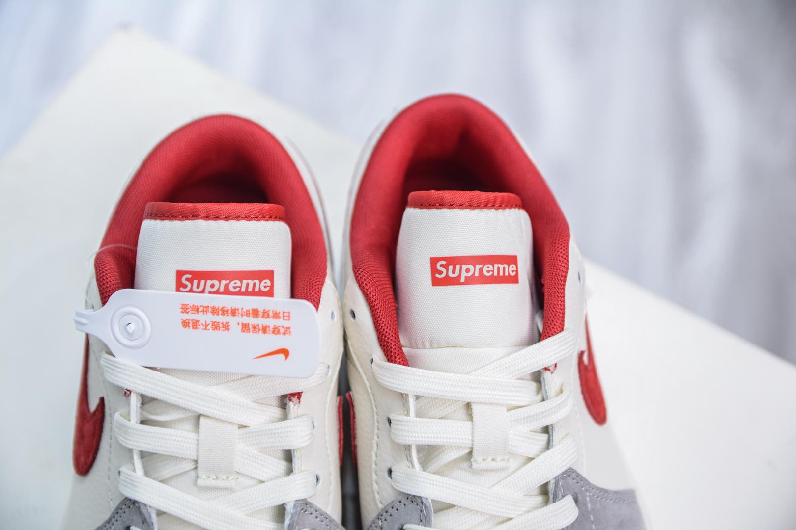 Air Jordan 1 Retro Low x Supreme SUP联名-白灰红 SJ9950-024