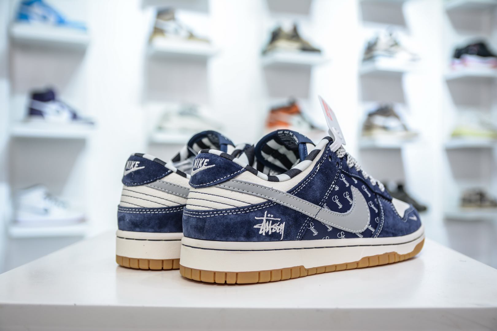 Nike SB Dunk Low x Supreme x Stussy 斯图西联名-生胶蓝麂皮  XS1086-009