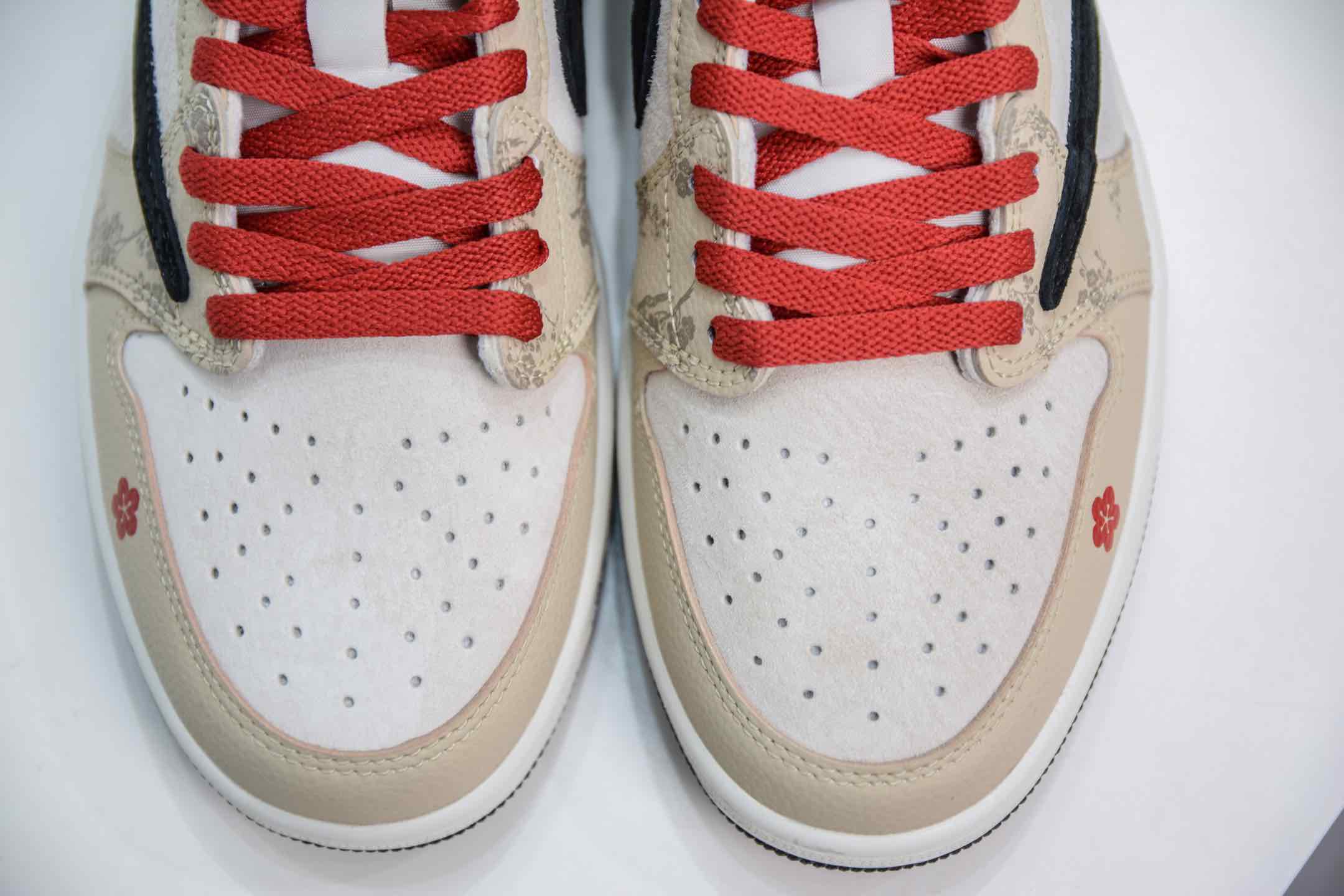 TS x Air Jordan AJ1 Low 倒钩低帮蛇年限定 红棕黑勾   DM7866-077