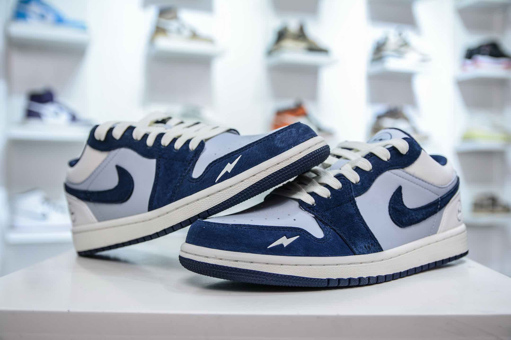 Fragment Design x Air Jordan 1 Low 藤原浩联名-灰蓝白  DC2024-026