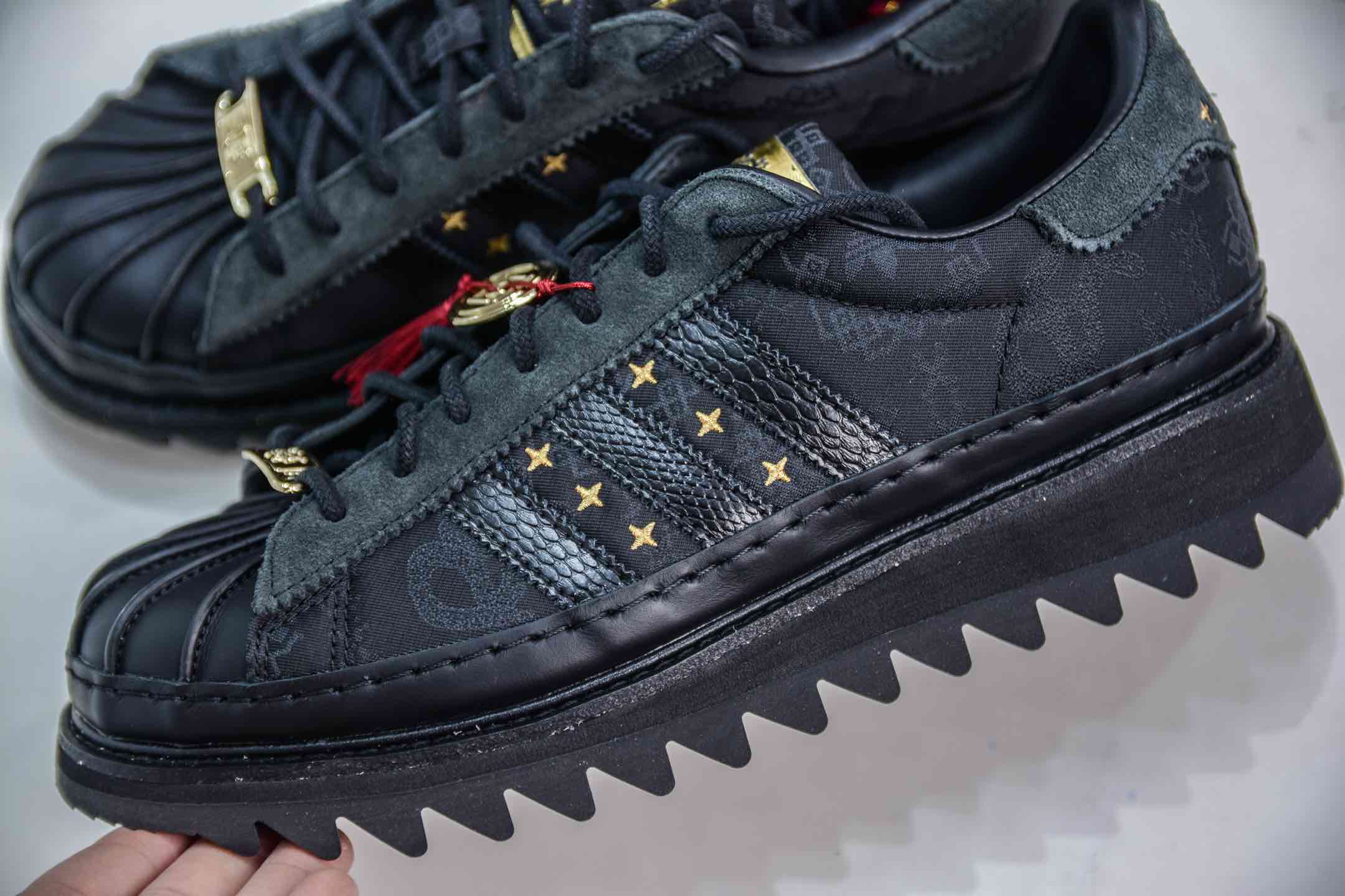 纯原 CLOT x adidas originals Superstar CNY 黑色 JR5114