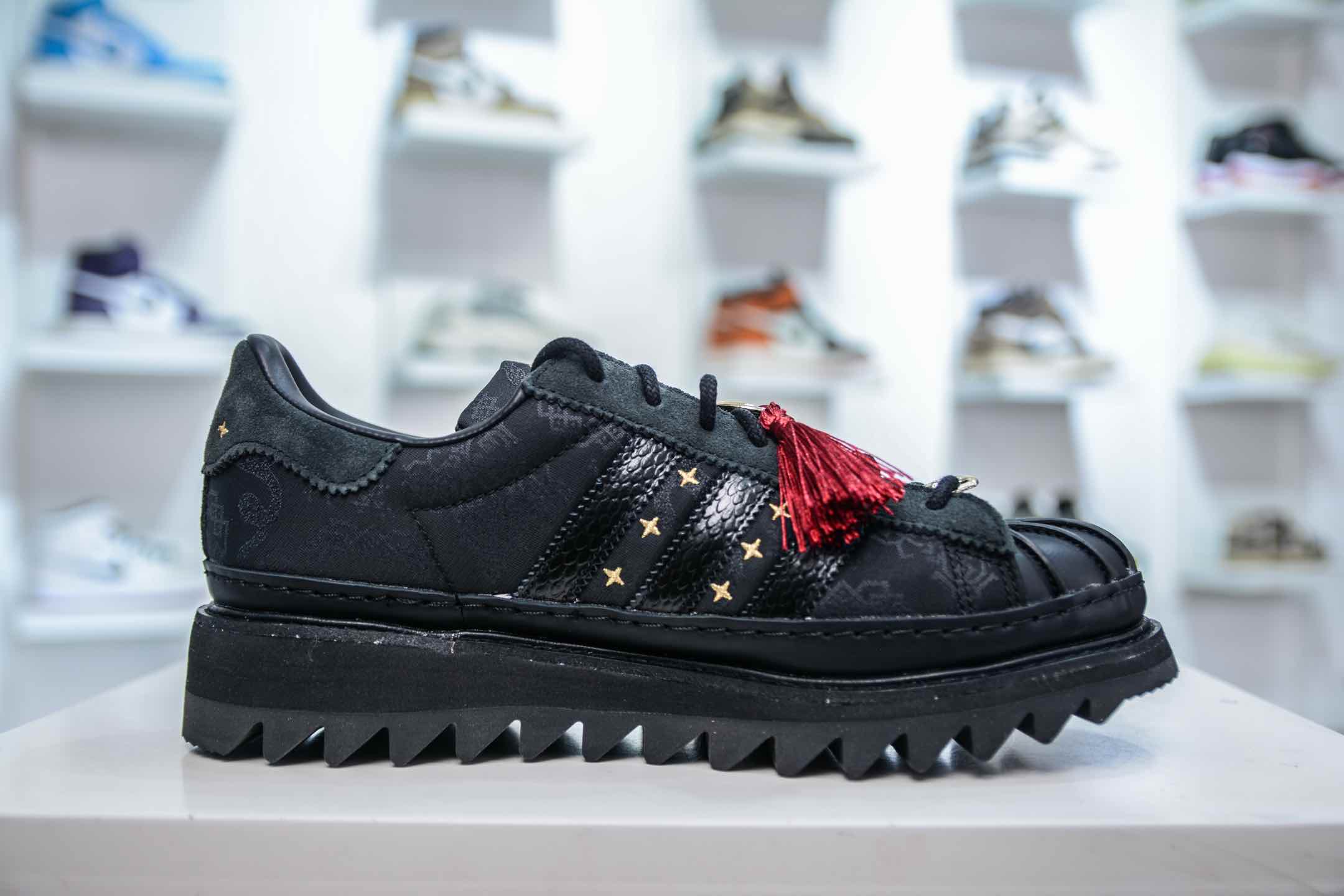 纯原 CLOT x adidas originals Superstar CNY 黑色 JR5114